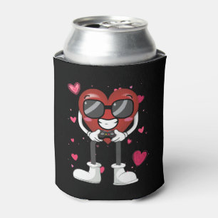 Valentines Day Heart Video Gamer Can Cooler