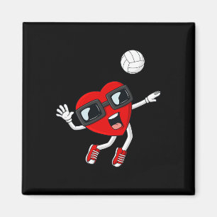 Valentines Day Heart Volleyball Fun Boys Girls Kid Magnet