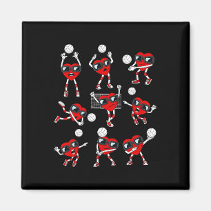 Valentines Day Heart Volleyball Player Fun Boys Gi Magnet