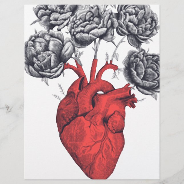 Valentine's day heart with flowers (Front)