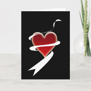 Valentines Day Heart with ribbon Holiday Card
