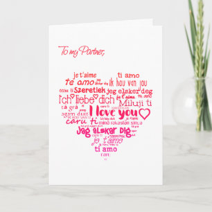 Valentine's Day Heart Word-Cloud Partner Holiday Card