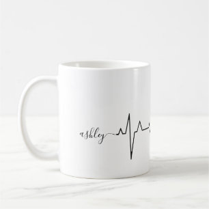 Valentine's Day Heartbeat Cute German Shepherd Cof Coffee Mug