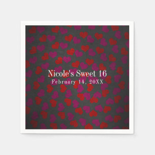 Valentine's Day Hearts Birthday Party Celebration Napkin