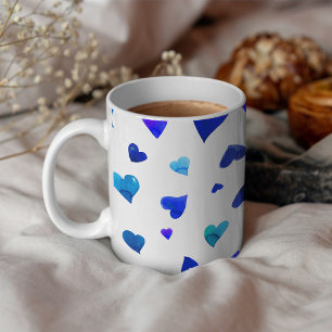 Valentine's day hearts -  blue coffee mug