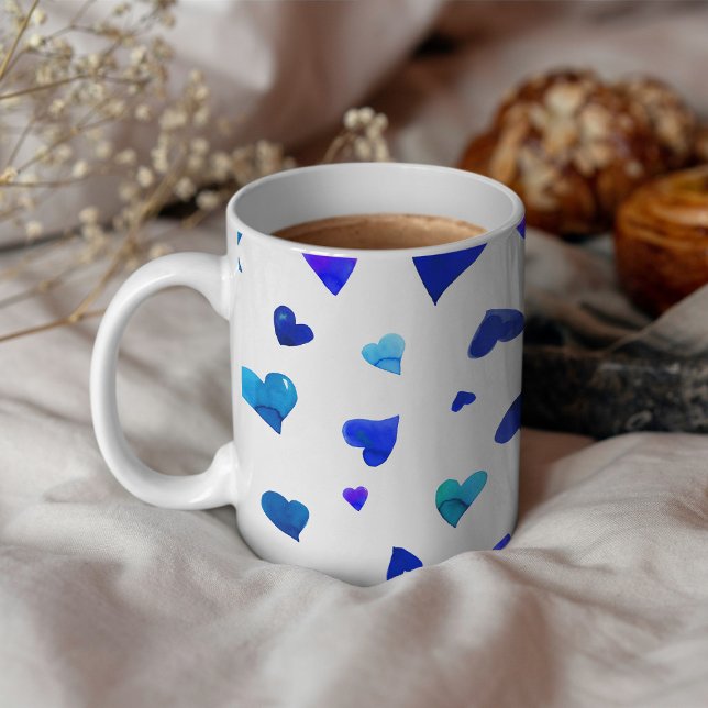 Valentine's day hearts -  blue coffee mug (Creator Uploaded)