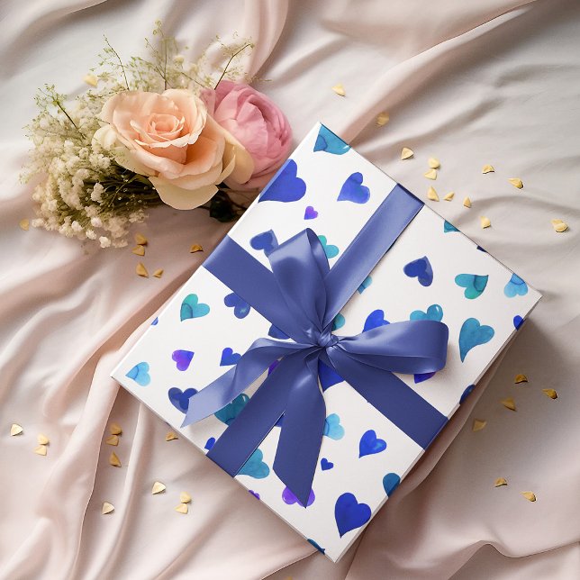 Valentine's day hearts - blue wrapping paper sheet (Creator Uploaded)