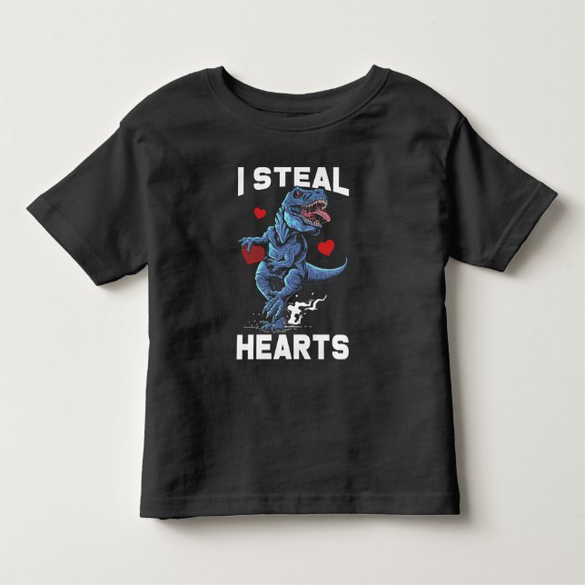 Valentines Day Hearts Boy Trex Lover Toddler T-Shirt (Front)