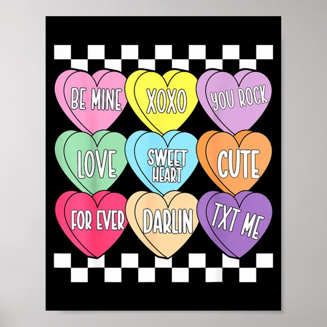 Valentine's day hearts candy be conversation heart poster (Front)