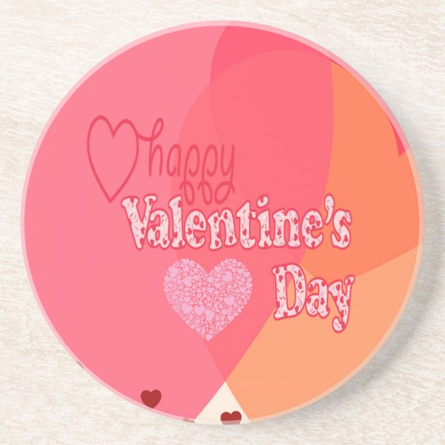 Valentines Day Hearts Coaster (Front)