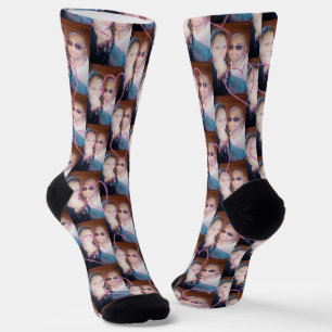 Valentines Day Hearts Couple Photo Socks
