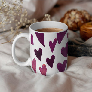 Valentines day hearts explosion - burgundy coffee mug