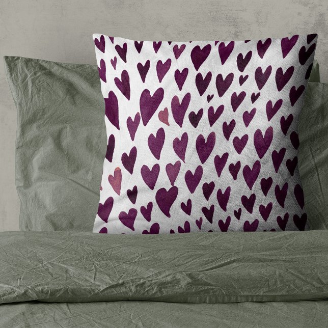 Valentines day hearts explosion - burgundy cushion (Creator Uploaded)
