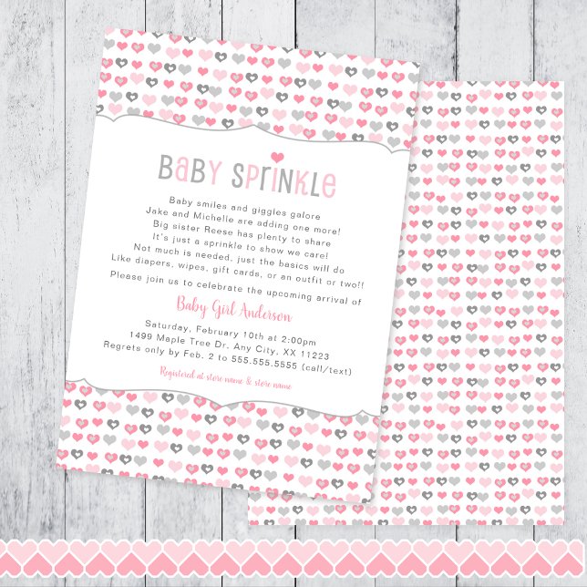 Valentine's Day hearts girl baby sprinkle invite (Creator Uploaded)