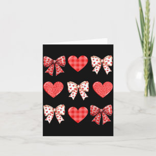 Valentines Day Hearts Leopard Coquette Bow Women G Card
