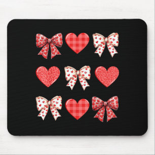 Valentines Day Hearts Leopard Coquette Bow Women G Mouse Pad