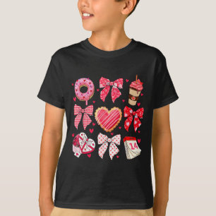 Valentines Day Hearts Leopard Coquette Bow Women G T-Shirt
