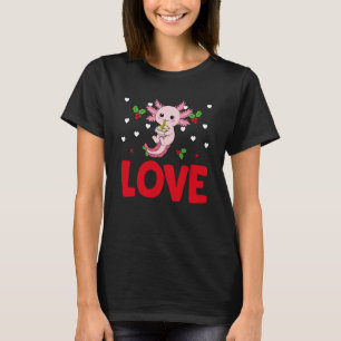 Valentine's Day Hearts Love Axolotl Animal Women T-Shirt