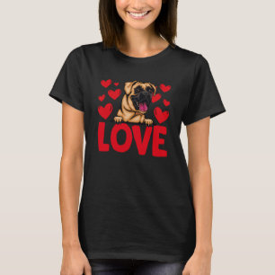 Valentine's Day Hearts Love Boxer Animal Women T-Shirt