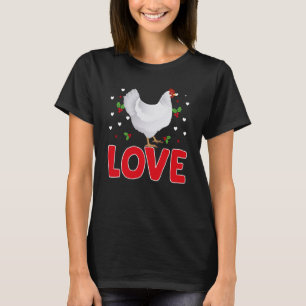 Valentine's Day Hearts Love Chickens Animal Women T-Shirt