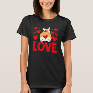 Valentine's Day Hearts Love Corgis Animal Women T-Shirt