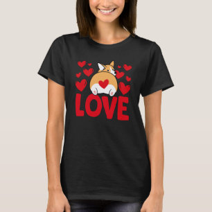 Valentine's Day Hearts Love Corgis Animal Women T-Shirt