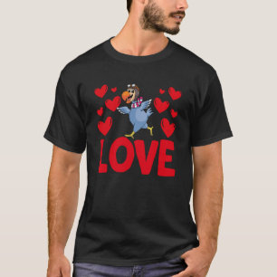 Valentine's Day Hearts Love Dodo Bird Animal Women T-Shirt