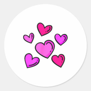 Valentines Day Hearts Love Graphic  Classic Round Sticker