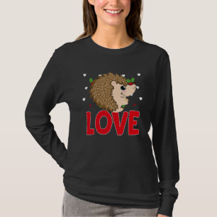 Valentine's Day Hearts Love Hedgehog Animal Women T-Shirt