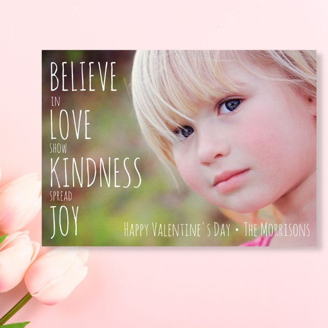 Valentine's Day Hearts Love Kindness Joy Photo Holiday Card (Creator Uploaded)