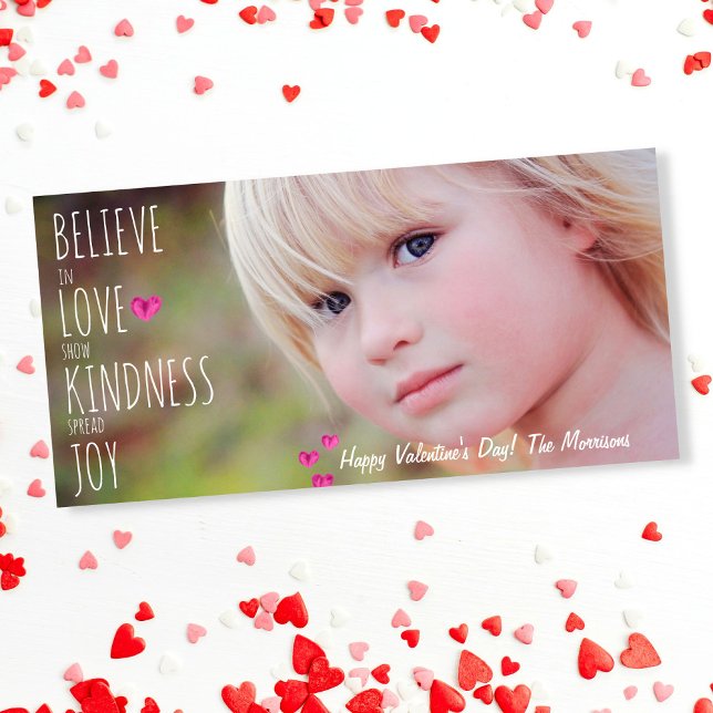 Valentine's Day Hearts Love Kindness Joy Photo Holiday Card (Creator Uploaded)
