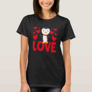 Valentine's Day Hearts Love Penguin Animal Women T-Shirt