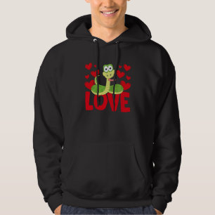 Valentine's Day Hearts Love Snake Animal Women Hoodie