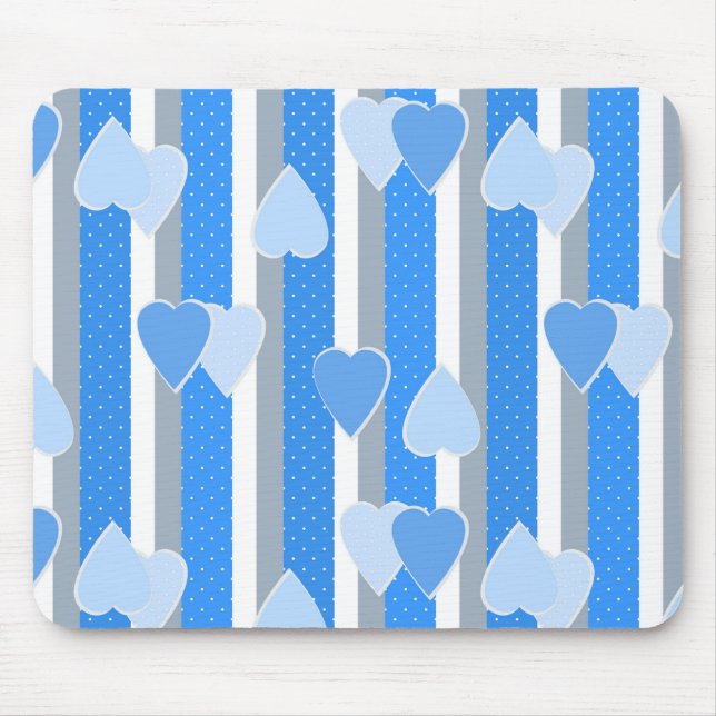 Valentine's Day hearts on striped background  Mouse Pad (Front)