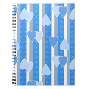 Valentine's Day hearts on striped background  Notebook