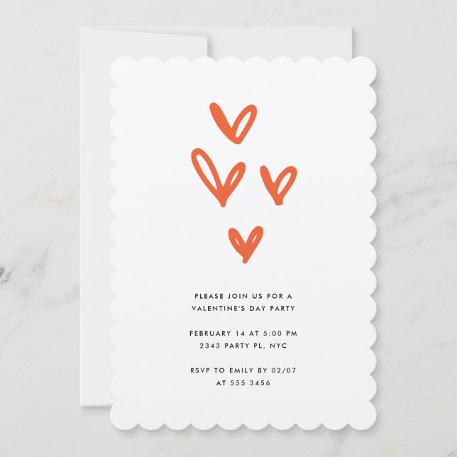 Valentine's Day Hearts Party Invitation (Front)