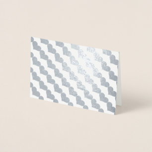 Valentines Day Hearts Pattern in Silver Foil Foil Card