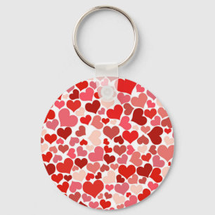 Valentine's Day Hearts Pattern Key Ring