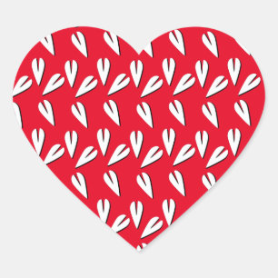 Valentines Day Hearts Pattern Red Black White Heart Sticker