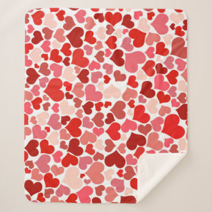 Valentine's Day Hearts Pattern Sherpa Blanket