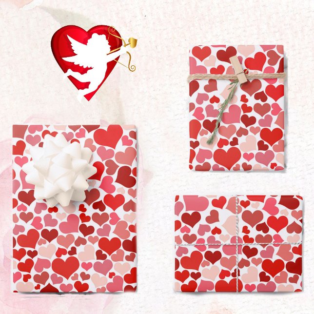Valentine's Day Hearts Perfect Size 3 Small Gifts Wrapping Paper Sheet (Creator Uploaded)