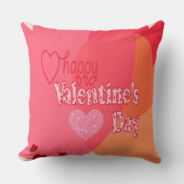 Valentine's Day Hearts Pillow (Front)