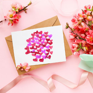 Valentine's day hearts - pink and magenta postcard