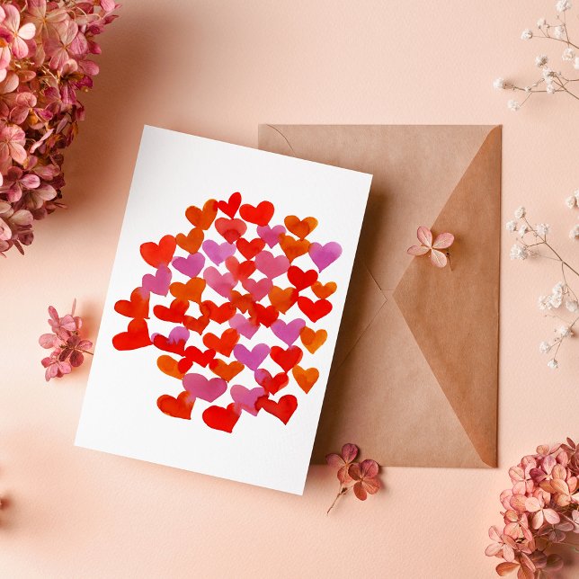 Valentine's day hearts - pink and orange card (Creator Uploaded)