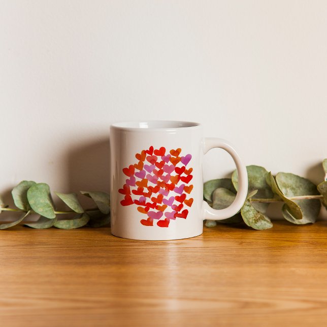 Valentine's day hearts - pink and orange coffee mug (Creator Uploaded)