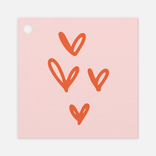 Valentine's Day Hearts Pink Favour Tags