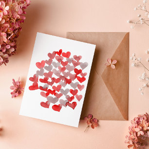 Valentine's day hearts - red and grey card