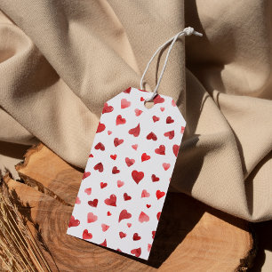 Valentine's day hearts - red gift tags