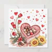 Valentine's Day Hearts, Roses and Chocolates