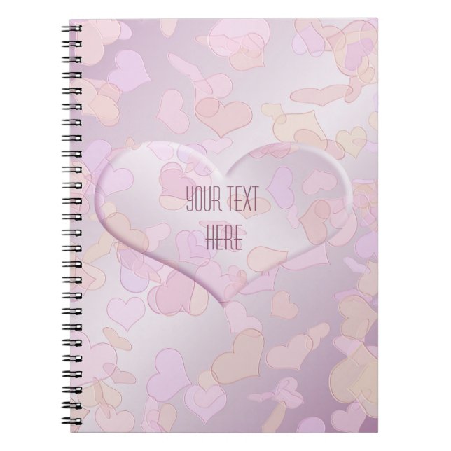 Valentine's Day. Hearts. Text. Notebook (Front)